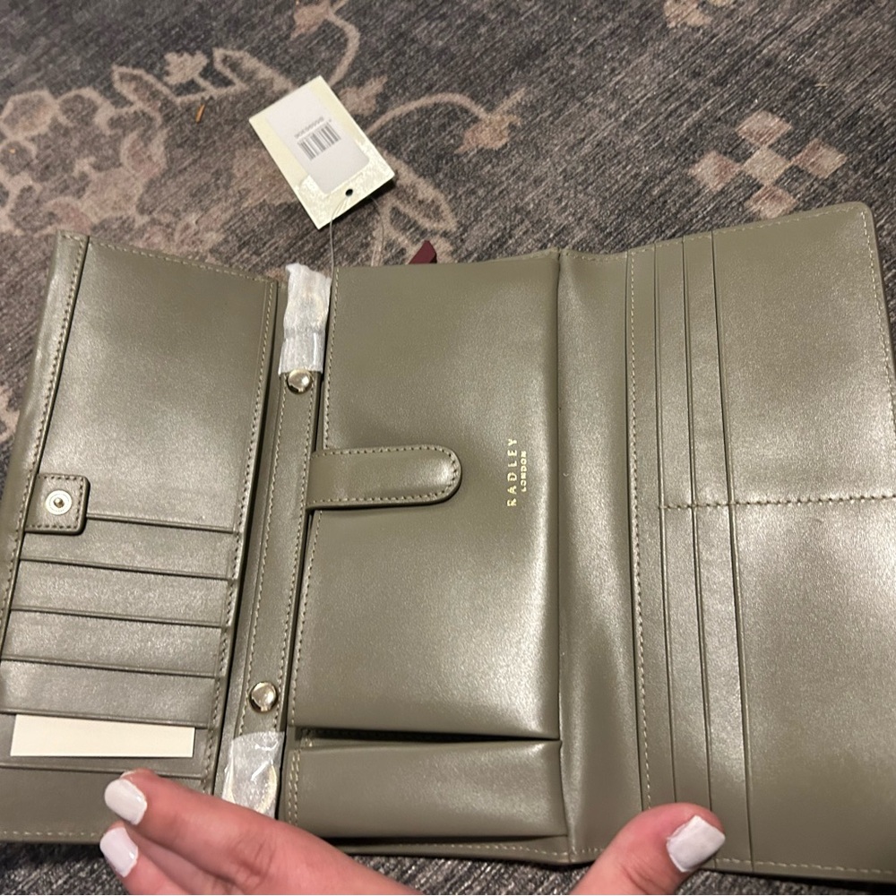 Radley London crossbody purse wallet olive green